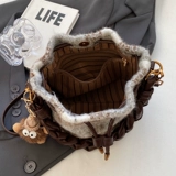 Демисезонная летняя вместительная и большая сумка на одно плечо, сумка через плечо, на шнурках