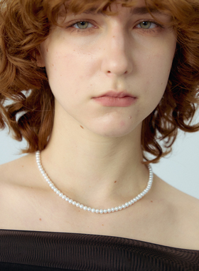 RiverineAdara「瓷漪眠光」冷光小粒淡水珍珠基础款颈链项链饰品