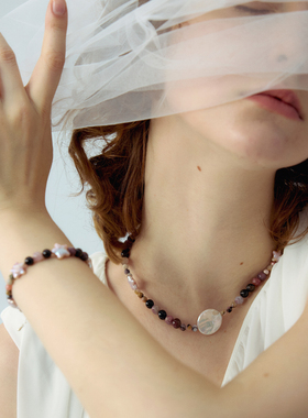 RiverineAdara碧玺水晶珍珠手链