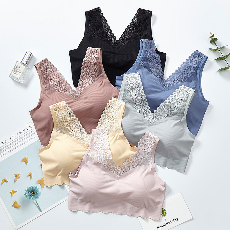 清凉背心大码无痕v型美背蕾丝抹胸 雯香姿抹胸