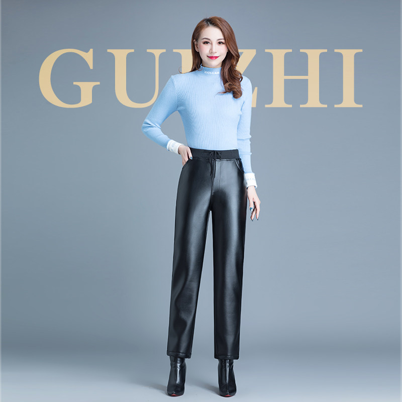 中老年女皮裤外穿高腰宽松加厚PU长裤妈妈保暖加绒防水大码皮裤子,淘宝优惠券,粉丝福利购,淘宝优惠卷