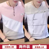 Летняя хлопковая трендовая приятная телу футболка с коротким рукавом