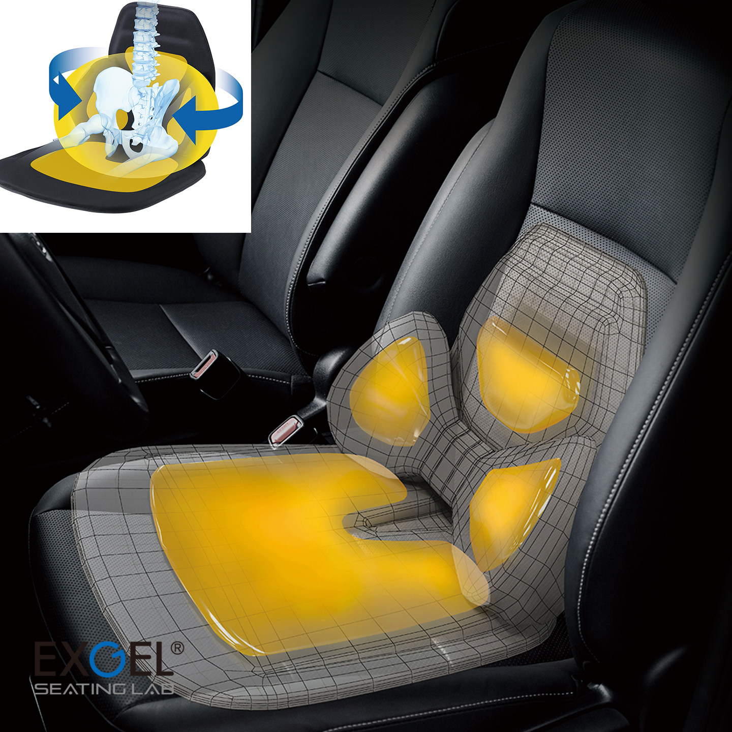 日本exgel凝胶汽车座椅腰靠坐垫四季通用护腰护坐骨缓解驾驶疲劳,淘宝优惠券,粉丝福利购,淘宝优惠卷