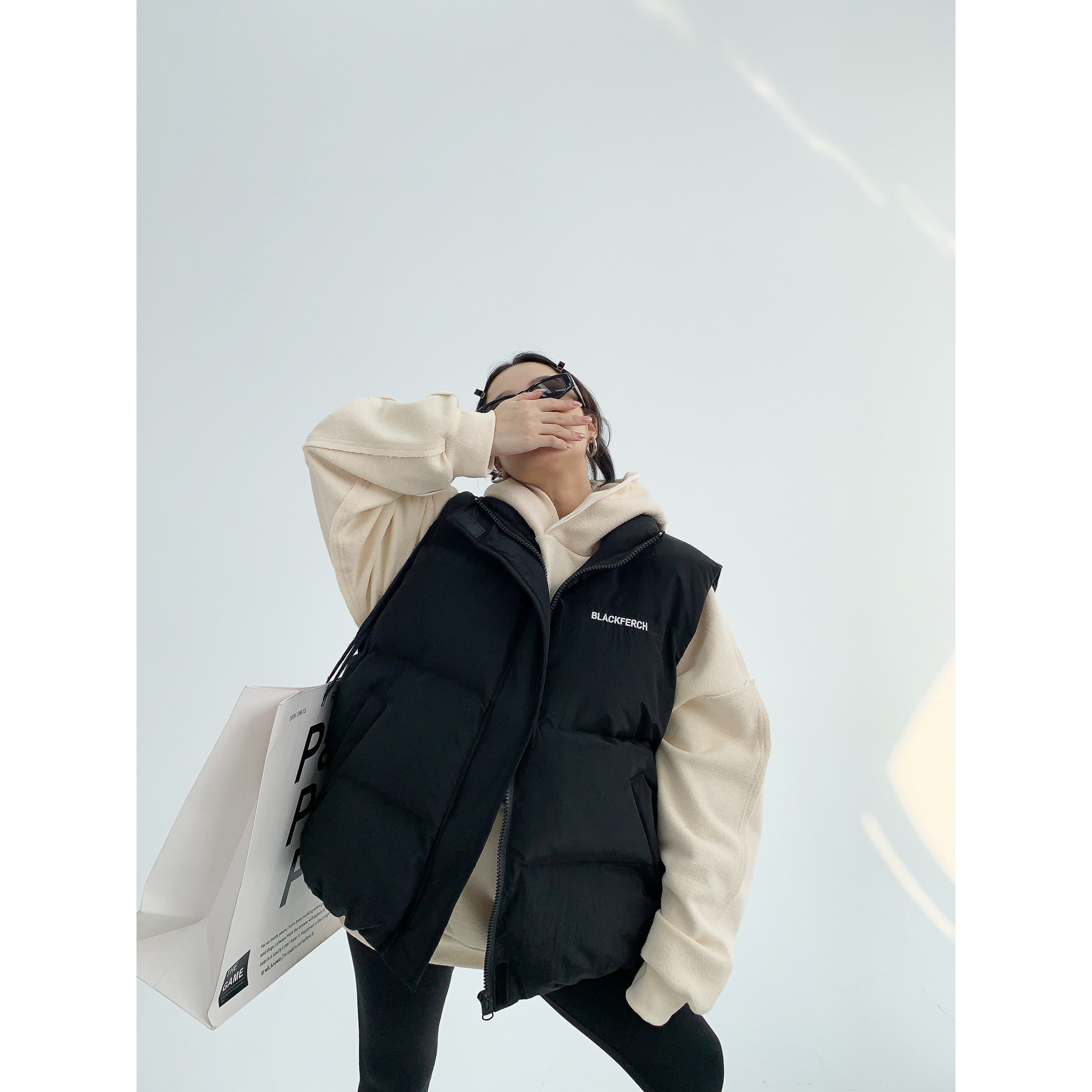 废柴冬季美式小众加厚欧货外套宽松刺绣黑色面包服棉衣马甲女男潮,淘宝优惠券,粉丝福利购,淘宝优惠卷