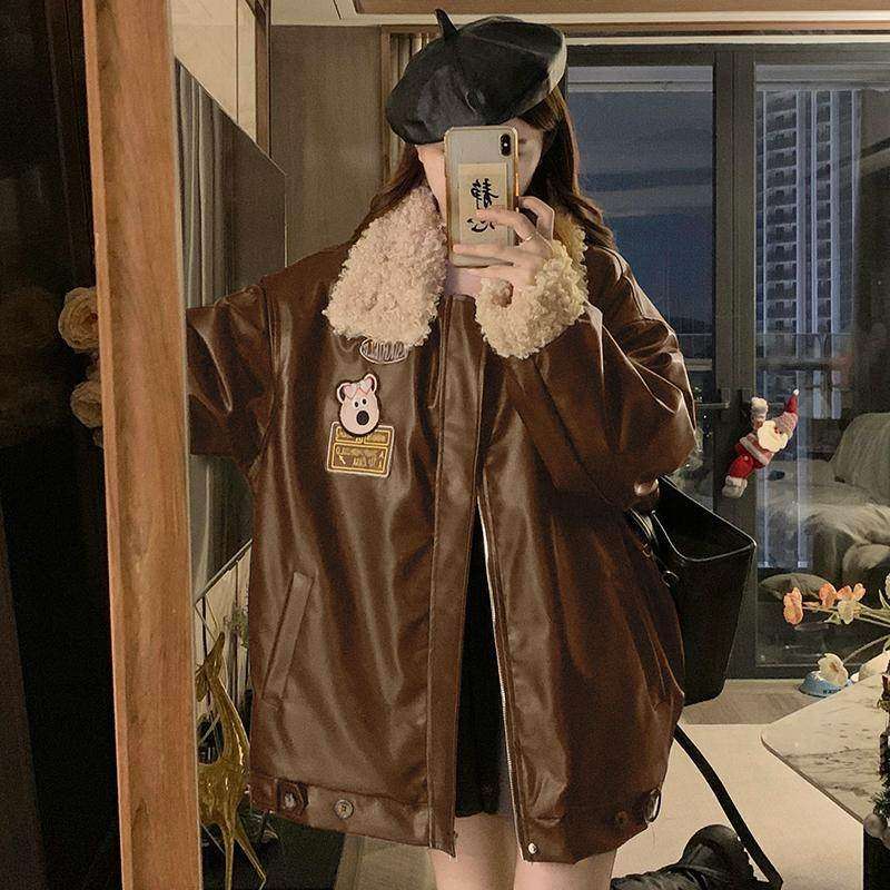 300斤大尺码女装美拉德羊羔绒皮衣棉服女胖mm覆古宽松毛领夹克外,淘宝优惠券,粉丝福利购,淘宝优惠卷