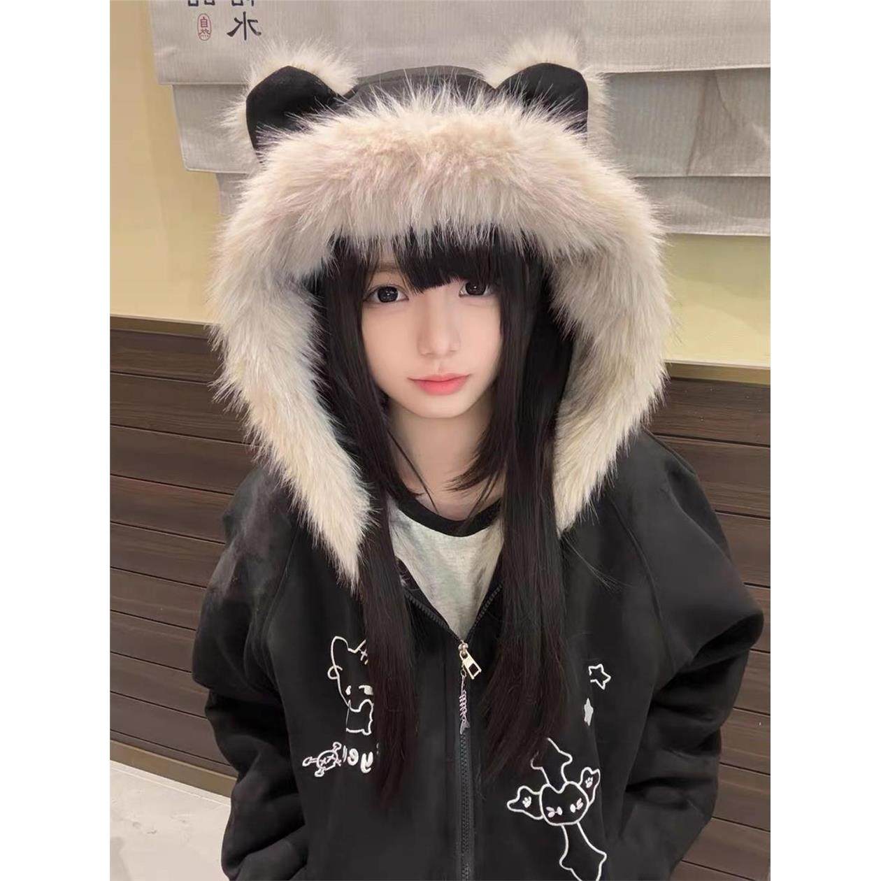 日系可爱猫耳朵座山雕棉服外套女冬季新款加厚保暖巨好看棉衣棉袄,淘宝优惠券,粉丝福利购,淘宝优惠卷