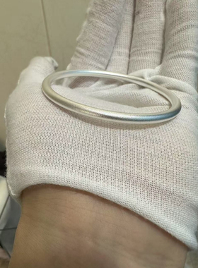 磨砂闭口古法银镯纯银手工制作女