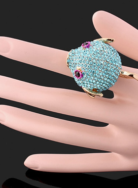 满钻金色日韩风夜店夸张戒指