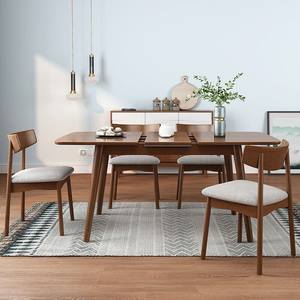 雅琼餐桌椅组合北欧实木长方形可伸缩小户型日式饭桌现代简约餐厅