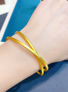 时尚女款铜合金双环交叉手镯