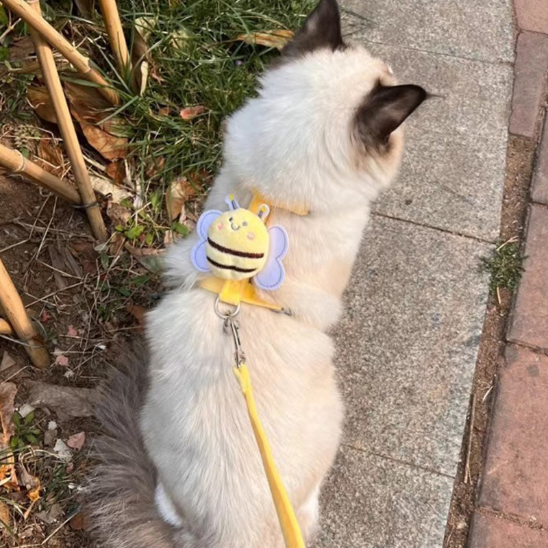 猫咪牵引绳外出用防挣脱工字遛猫绳子小猫胸背带可调节宠物狗链子,淘宝优惠券,粉丝福利购,淘宝优惠卷