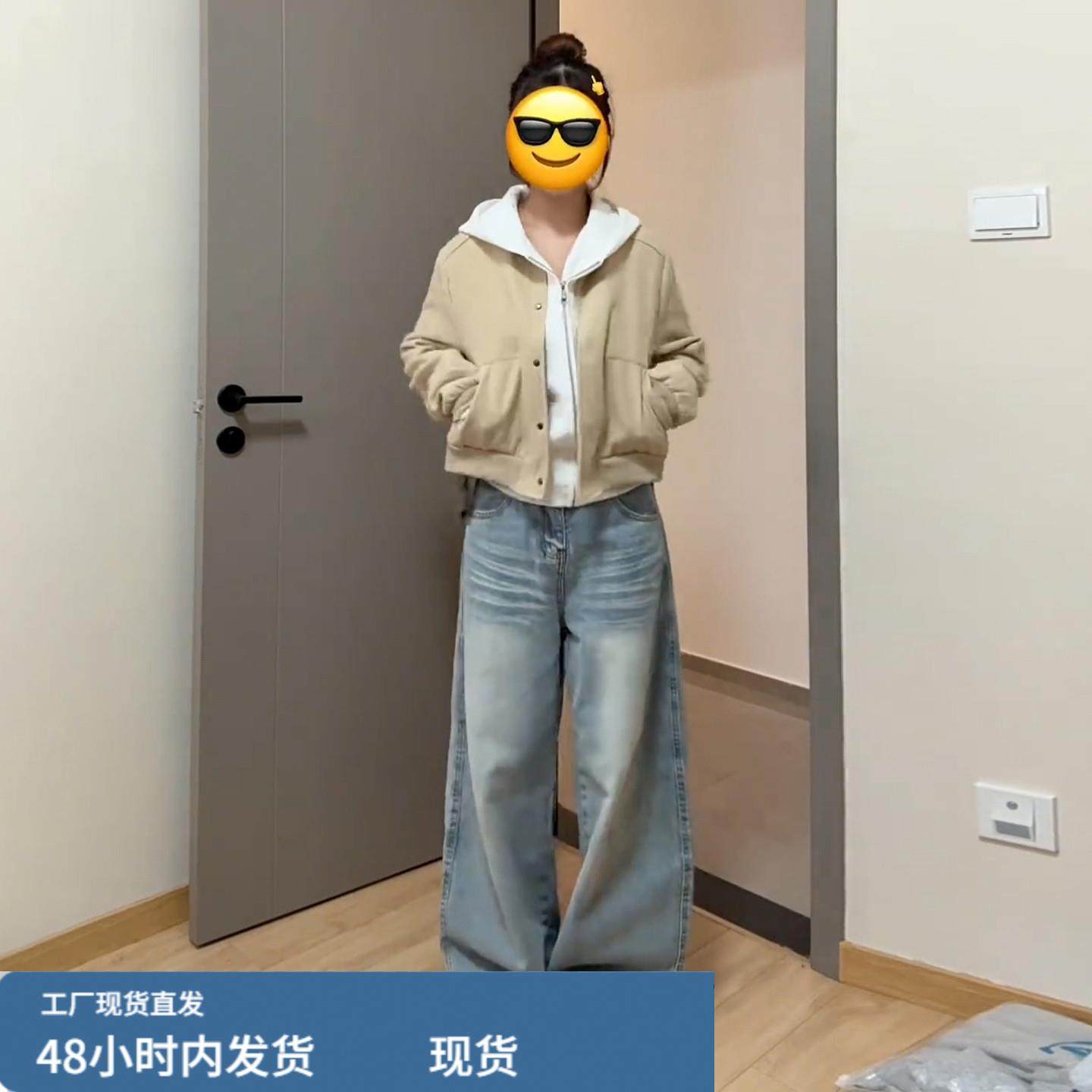 美式复古卡其杏色夹克外套女秋季2025新款爆款小个子休闲短款上衣,淘宝优惠券,粉丝福利购,淘宝优惠卷