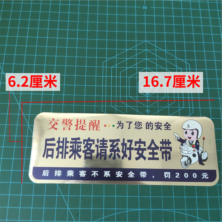 后排乘客滴滴专用请系好安全带贴纸标志提醒汽车出租车司机警示贴 - 图1