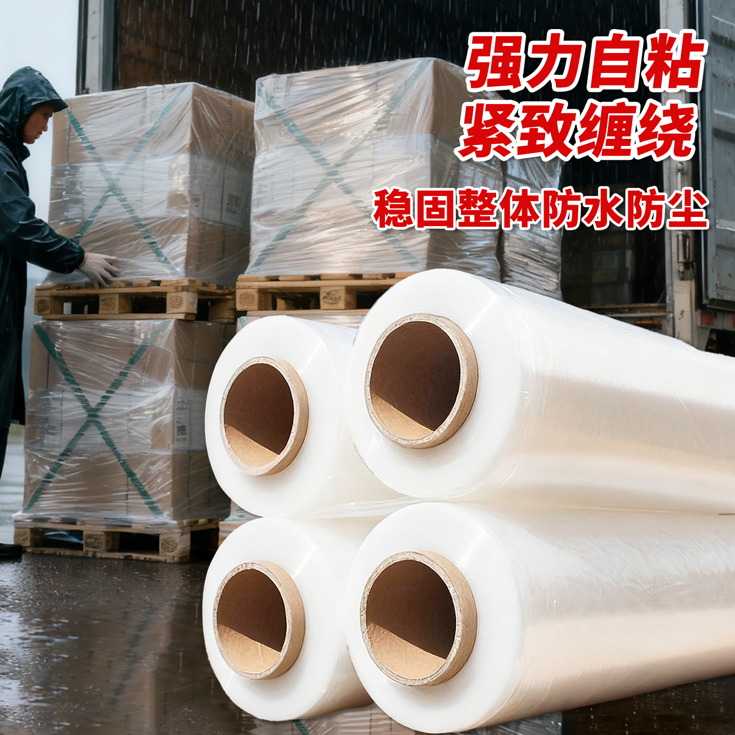 缠绕膜打包膜pe包装膜宽拉伸膜塑料薄膜保鲜膜打包膜黑色搬家围膜,淘宝优惠券,粉丝福利购,淘宝优惠卷