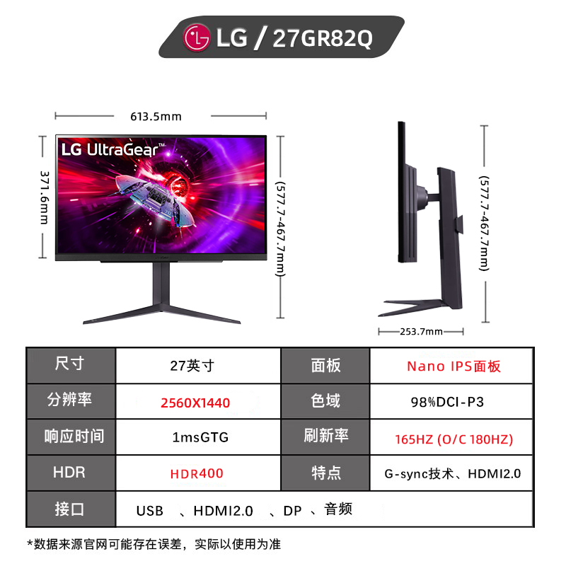 LG 27GP850升级款27GR82Q 27英寸2K180Hz电脑屏NanoIPS电竞显示器 - 图3