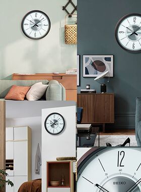 新品日本SEIKO精工铝制表盘20英寸静音扫秒挂墙客厅时钟挂钟挂表