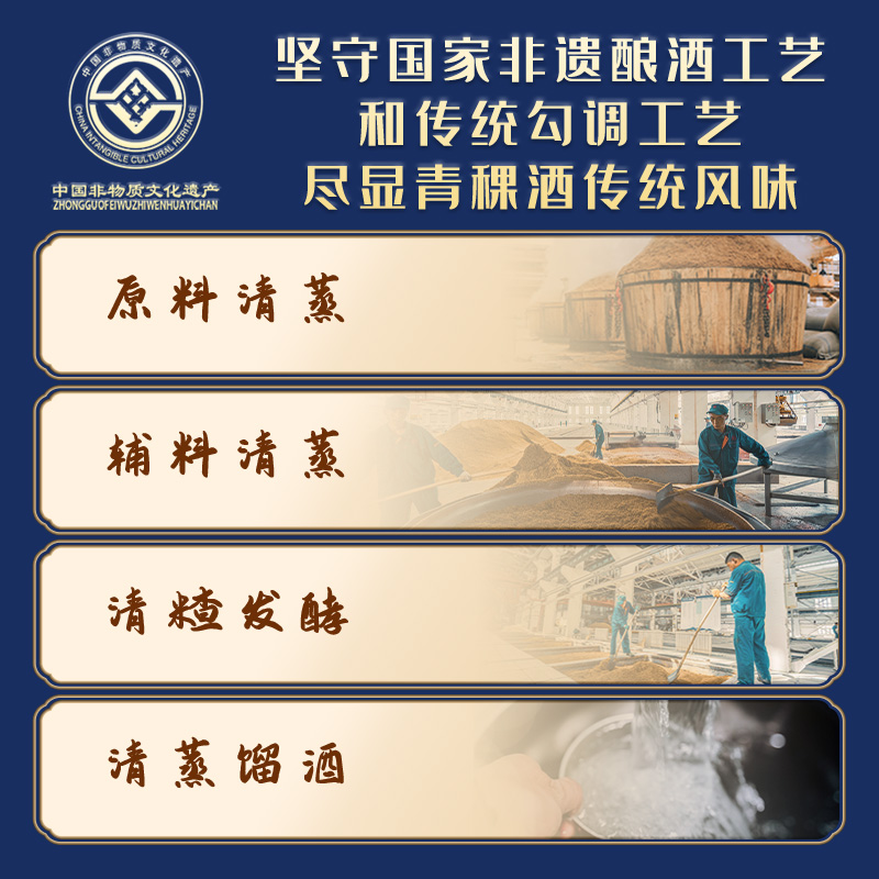 互助八大作坊4A青稞酒清香型白酒46度500ml*6瓶整箱纯粮白酒送礼