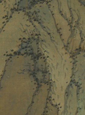 沈周桐荫玩鹤图原大高清临摹画稿