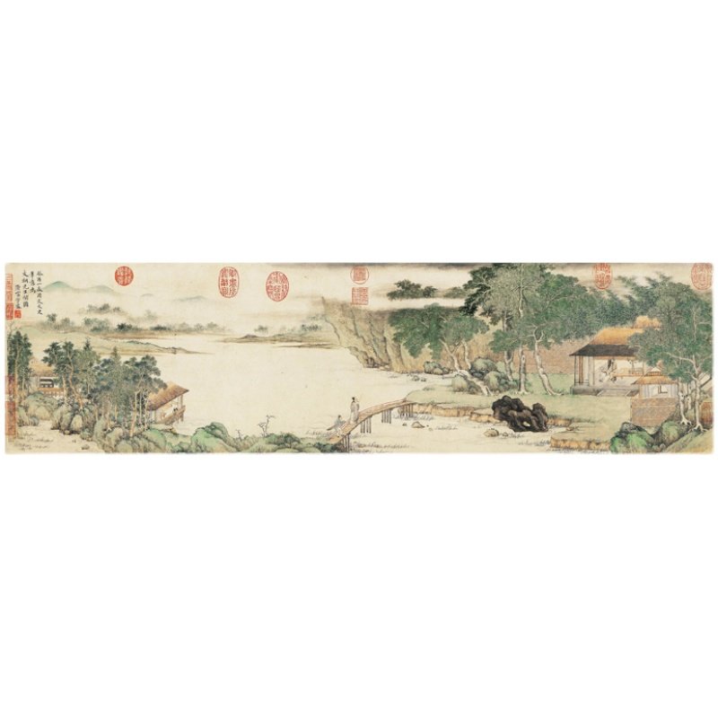 清上睿携琴访友图国画山水宣纸丝绢微喷复制古代名画艺术微喷装饰,淘宝优惠券,粉丝福利购,淘宝优惠卷