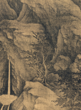 董源溪岸图古画复制临摹画稿