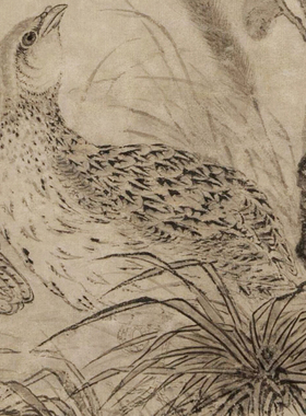 王渊花鸟画临摹画稿微喷打印画心