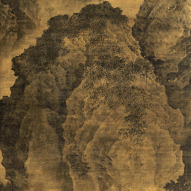 范宽 临流独坐图 微喷临摹绢布宣纸宋元山水画稿传统山水装饰画,淘宝优惠券,粉丝福利购,淘宝优惠卷