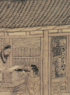 五代卫贤 高士图 高清微喷宣纸绢布复制仿古画临摹画稿范本画心