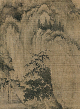 临摹画稿仿古画心王诜溪山秋霁图