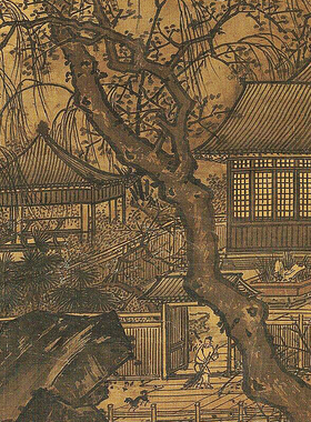 南宋佚名春山行旅图高清画稿复制