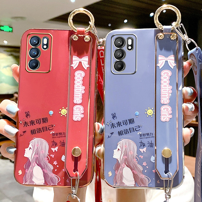 opporeno6手机壳reno6pro保护硅胶套oppo镜头全包5G直边防摔opopreno65g软壳网红女款潮opporeon腕带挂绳新款 - 图0