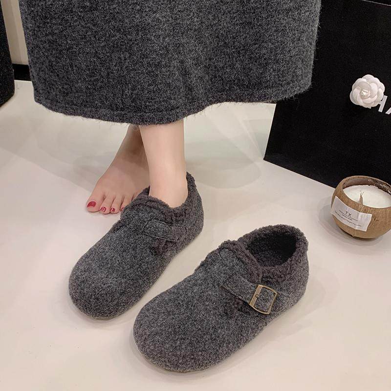 全包毛呢加绒勃肯鞋女2026春秋新款外穿平底舒适一脚蹬毛毛0122w,淘宝优惠券,粉丝福利购,淘宝优惠卷