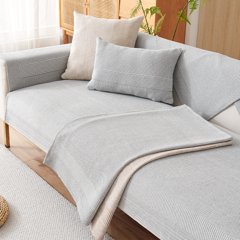 2024新款高档灰色棉麻沙发垫四季通用加厚亚麻坐垫防滑全盖沙发巾