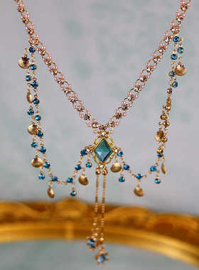 爱心金属水钻女贝壳挂饰