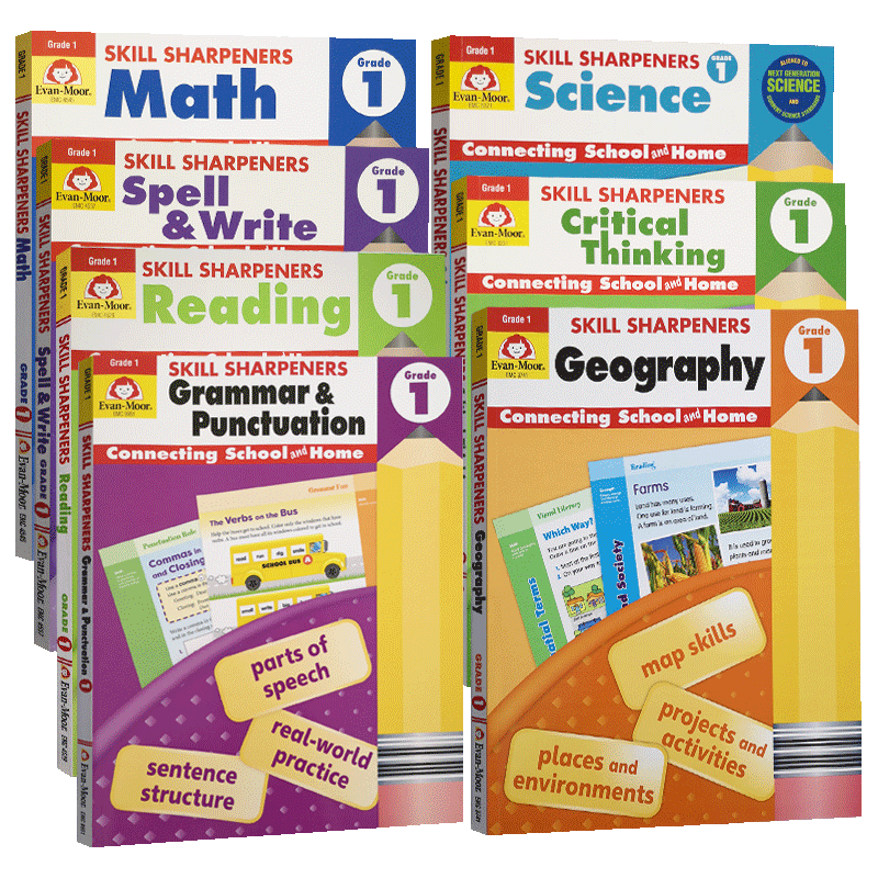 Grade 1 Skill Sharpeners Reading Spell Write Science Critical Thinking技能铅笔刀Evan Moor 一年级 EvanMoor SkillSharpers - 图3