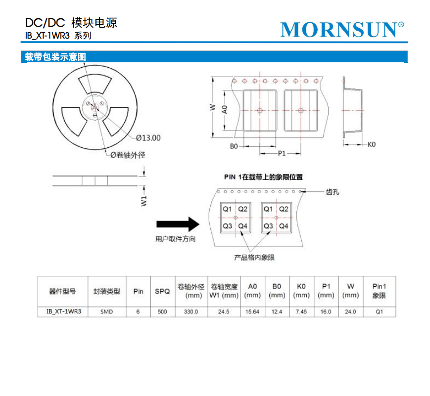 IB1212XT-1WR3 金升阳DC-DC电源模块12V转12V84mA隔离 稳压输出 - 图2