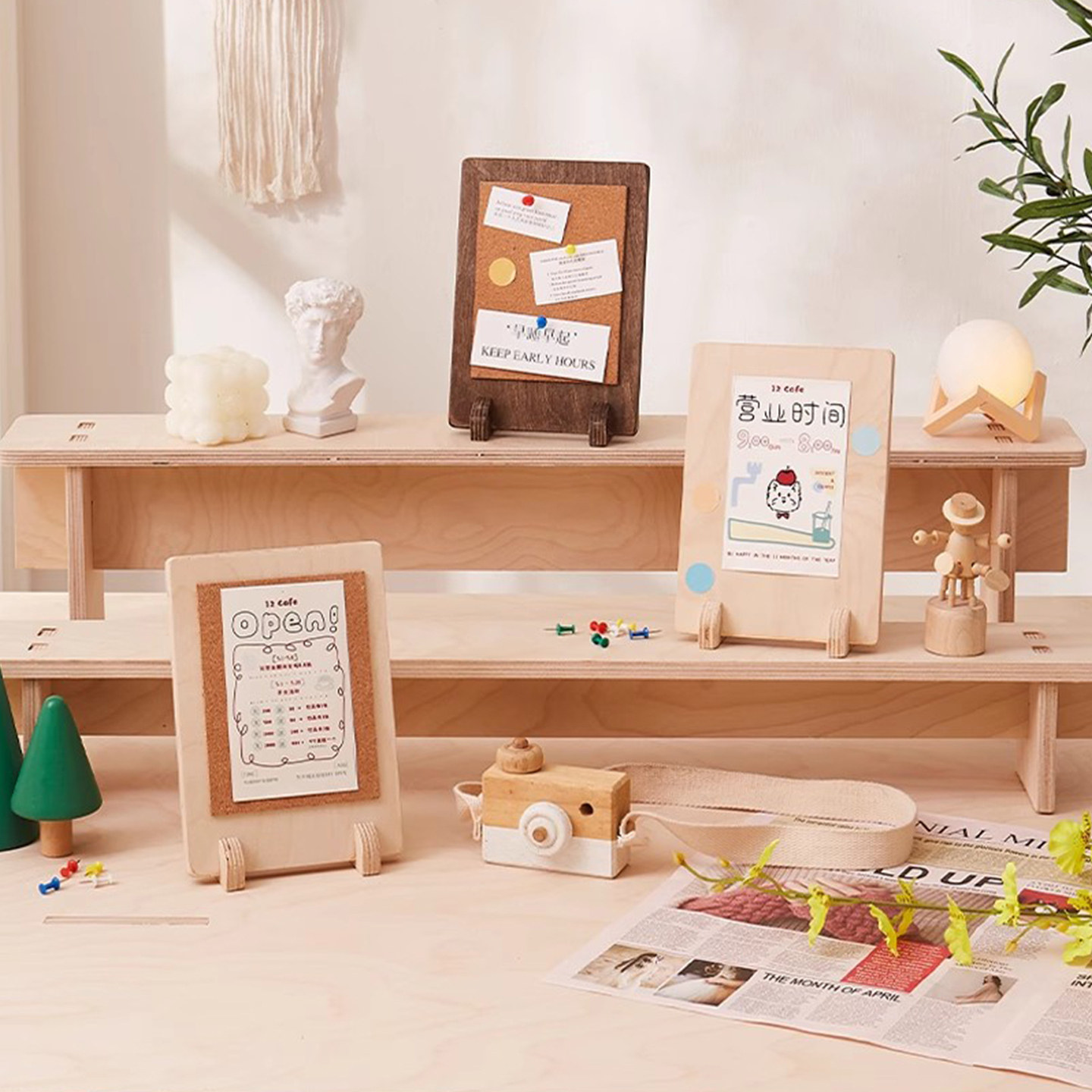 桌面吧台实木创意展示牌咖啡餐厅立式菜单二维码收款码价目表展示,淘宝优惠券,粉丝福利购,淘宝优惠卷