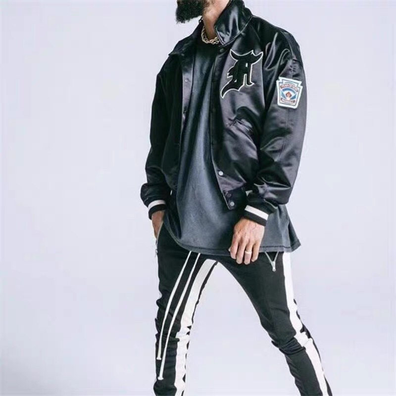 fog第五季袖章徽章飞行夹克 高街教练棒球服外套男女fear of god