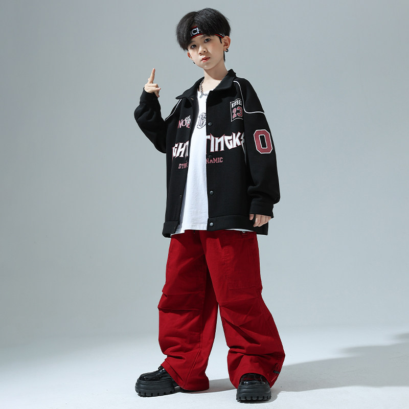儿童街舞套装少儿嘻哈hiphop外套女童炸街时尚工装裤男童街舞潮服,淘宝优惠券,粉丝福利购,淘宝优惠卷