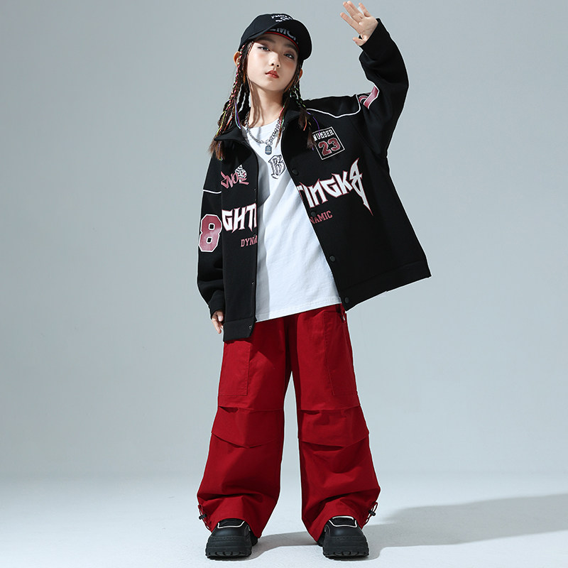 儿童街舞套装少儿嘻哈hiphop外套女童炸街时尚工装裤男童街舞潮服,淘宝优惠券,粉丝福利购,淘宝优惠卷