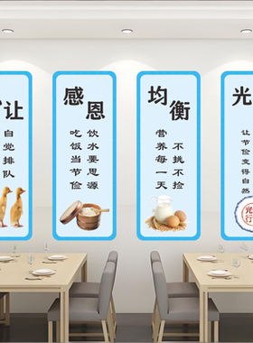 学校食堂文化标语墙贴公司餐厅海报装饰宣传画文明礼仪贴纸挂图