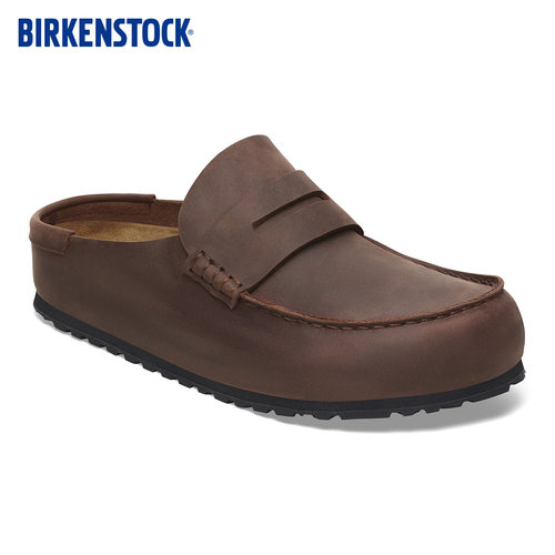 BIRKENSTOCK勃肯德国进口新品男女款牛皮革涂油Naples包头拖鞋 - 图2