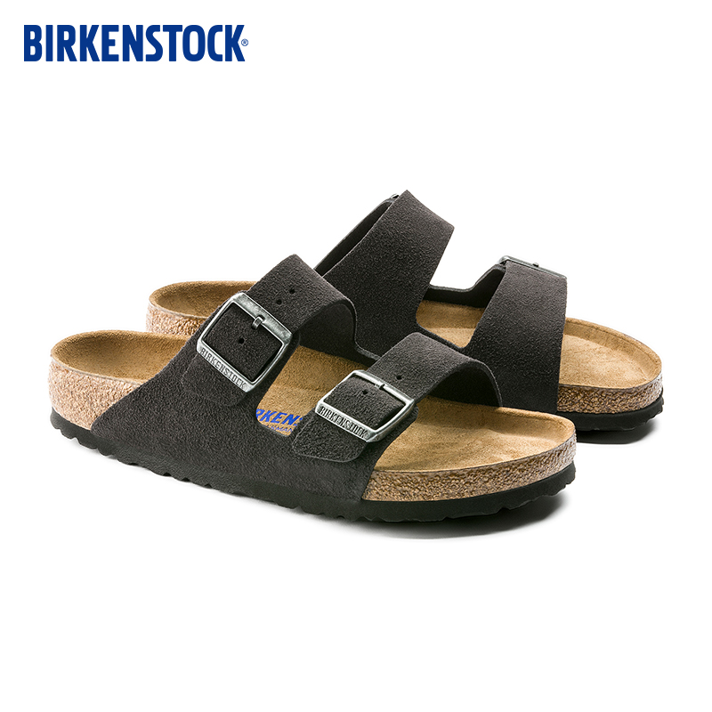 BIRKENSTOCK勃肯软木拖鞋男女同款软底双扣凉拖Arizona系列 - 图1