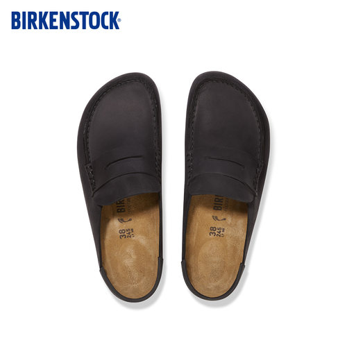 BIRKENSTOCK勃肯德国进口新品男女款牛皮革涂油Naples包头拖鞋 - 图1