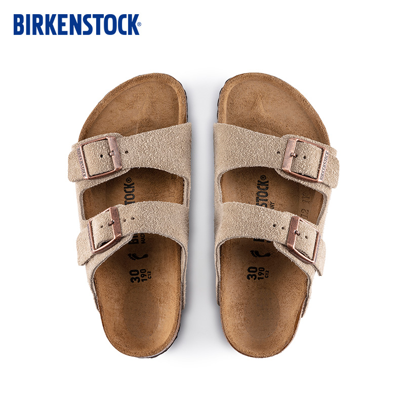 BIRKENSTOCK勃肯软木凉拖绒面革童鞋双带拖鞋Arizona系列 - 图2