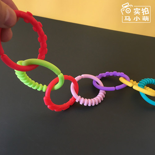 毛绒玩具挂钩环挂扣挂环连环圈配件创意diy婴儿宝宝手抓环0-9个月 - 图2