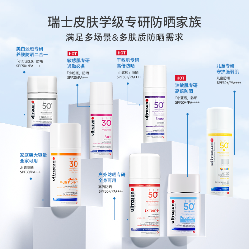 ultrasun优佳抗光老防晒霜女面部防晒乳SPF50+养肤滋润小紫瓶50ml