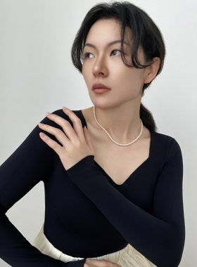 3–4mm极光正圆Baby小珍珠项链s925法式复古珍珠项链送妈妈礼物