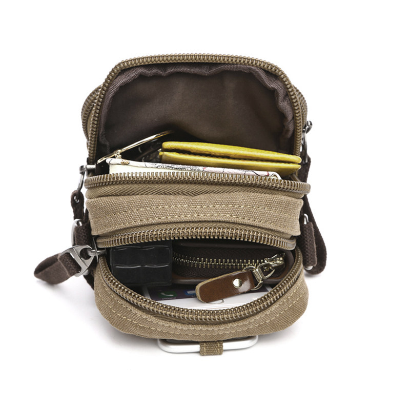 夏天单肩男女帆布小型腰包斜挎包 英铭男士包袋