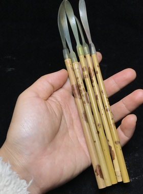 手工湘妃竹茶拨 文艺竹子日式茶道零配件红香妃茶勺茶匙竹节茶扒