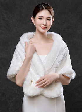 新娘毛披肩婚纱礼服沫朵薇